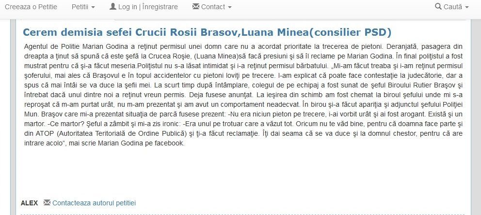 Cazul Godină. Petiţie pentru demisia directoarei de la Crucea Roşie Braşov! 2 petitie.jpg