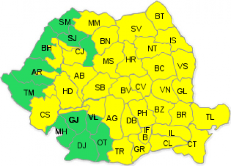 O nouă atenţionare COD GALBEN de ploi torenţiale valabilă şi pentru BRAŞOV 2 torential.png