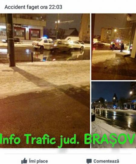 BRAŞOV. Pieton accidentat de un autoturism, la Făget! A ajuns la spital, alături de victima de pe Carpaţilor (FOTO) 2 accidentfaget2.jpg
