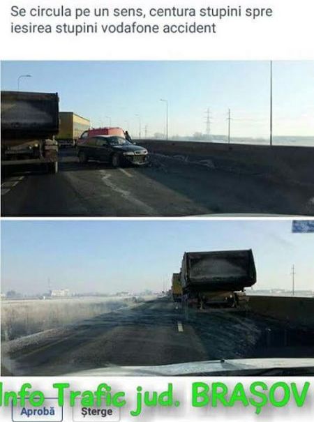 BRAŞOV. Taxi răsturnat pe strada Crişan, la Roata Norocului! Un alt accident a avut loc pe Ocolitoare (FOTO) 2 accidentocolitoare_2.jpg