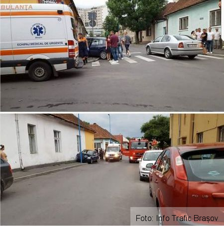 BRAȘOV. Autoturism intrat pe trotuar, la plăcintărie, în urma unui accident rutier (FOTO) 3 accidentbanatului3.jpg
