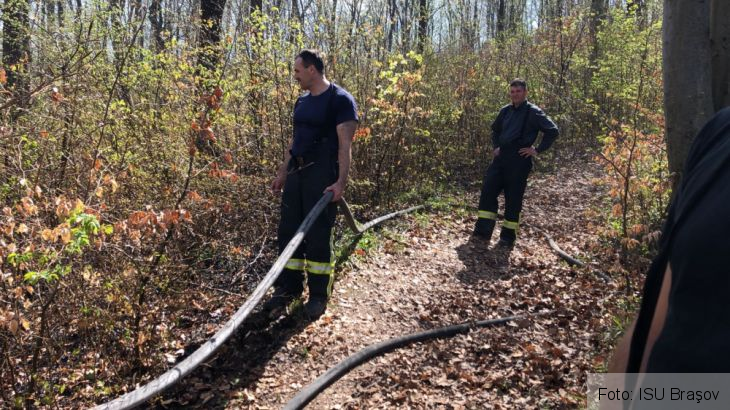 BRAŞOV. Incendiu de vegetaţie în zona străzii Calcarului (update FOTO) 2 IMG-20180412-WA0003_250162.jpg