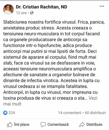 COVID-19. Cristian Răchitan, doctorul vedetelor din New York, declarații despre noul coronavirus / „Recomand pe lângă..." 2 20200405_201331_279522.jpg