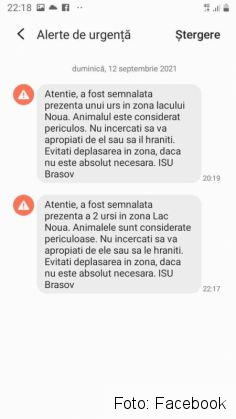 BRAȘOV. RO-Alert: Urși în zona lacului din Noua! 2 FB_IMG_1631477896543_291124.jpg