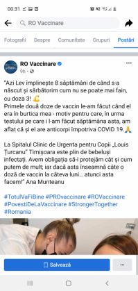 Pe RO Vaccinare, o consilieră locală acuzată că a REGIZAT un control în pandemie este promovată ca model pentru mămici! A TREIA DOZĂ... 3 Screenshot_20211017-003119_Facebook_292015.jpg