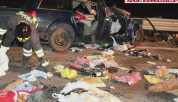 Doi români au murit într-un accident, în Italia! Au intrat cu autoturismul într-un autobuz 1 accidentitalia.jpg