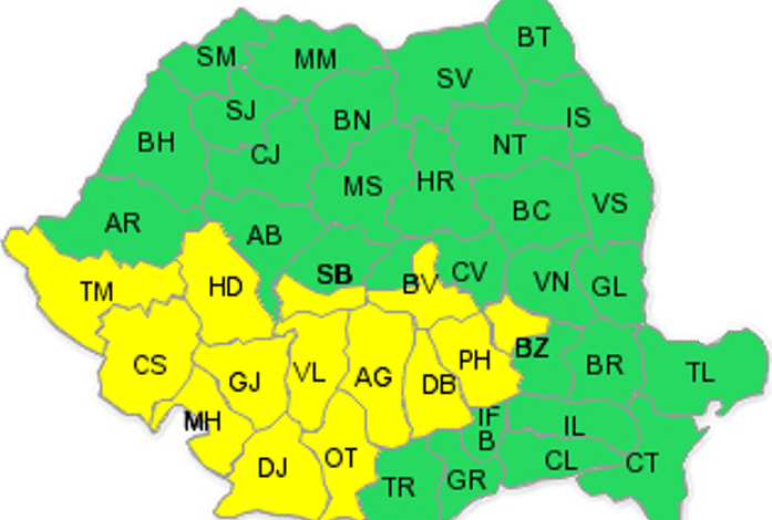 BRAŞOV. Va ploua de sâmbătă, până luni! NINSOARE la munte! 1 harta1.png