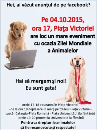 Protest de Ziua Mondială a Animalelor! „România se scufundă în abisul ororilor“ 1 protest animale 2_195175.png