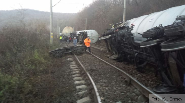 UPDATE. BRAŞOV. Două cisterne răsturnate în accidentul feroviar de la Rupea au fost repuse pe şine 1 IMG-20151119-WA0003_198782.jpg