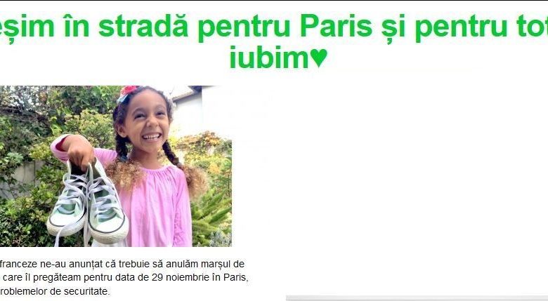 Pantofi pentru parizienii care nu pot participa la marș 1 pantofimarsclimaparis.jpg