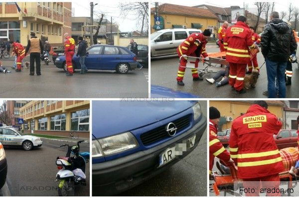 Doi răniţi, după ce mopedul cu care se deplasau a fost lovit de un autoturism 1 accidentmopedarad.jpg