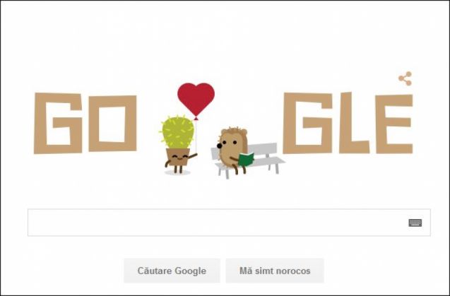 Google Doodle Valentines Day 2016 arici si cactus_204943.JP