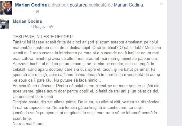 BRAŞOV. Poliţistul Marian Godină, de la „autografe” pe procese-verbale, la cele pe propria carte 1 postaremariangodina.jpg