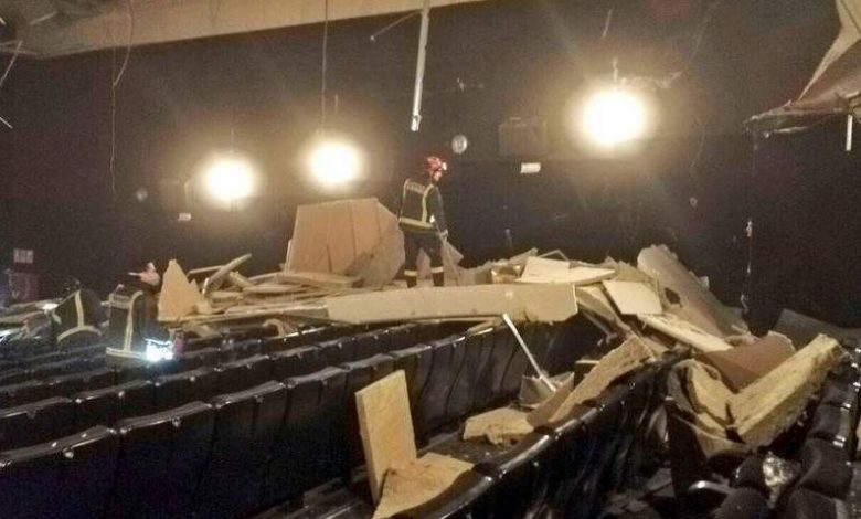 S-a prăbuşit plafonul unui cinematograf! Şase persoane, rănite 1 salacinema.jpg