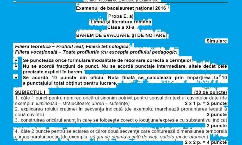 UPDATE BAC 2016. Subiectul şi baremul la română clasa a XI-a real 1 baremrealxi.jpg