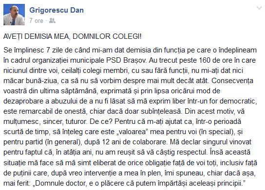 BRAŞOV. În locul lui Dragnea, demisionează dr. Dan Grigorescu 1 dangrigorescufb.jpg
