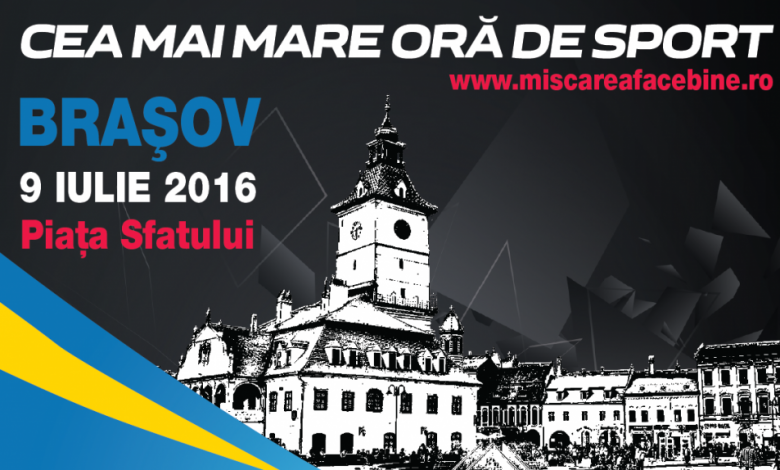 BRAȘOV. „Cea mai mare oră de sport“, în Piața Sfatului 1 afis.png