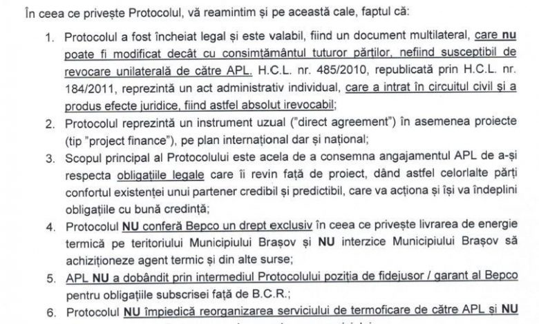 BRAŞOV. Precizări ale Bepco către Primăria Braşov 1 prot.jpg