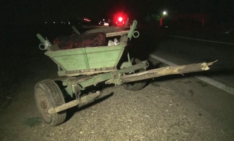 PERICOL. A evitat o căruță, dar s-a răsturnat cu TIR-ul pe șosea 1 carutanoaptea_2.jpg