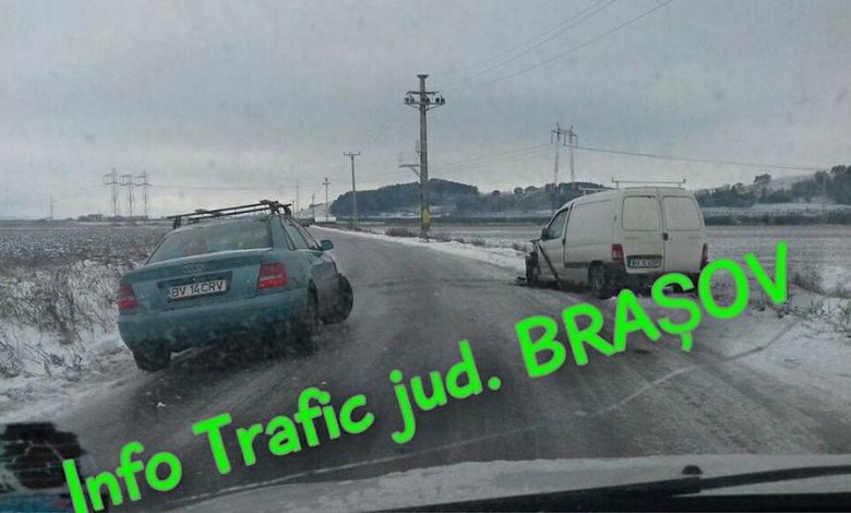 BRAŞOV. Tamponare pe drumul dintre Sânpetru şi Hărman şi incident între două TIR-uri, la intrare în Codlea (FOTO) 1 harman_5.jpg