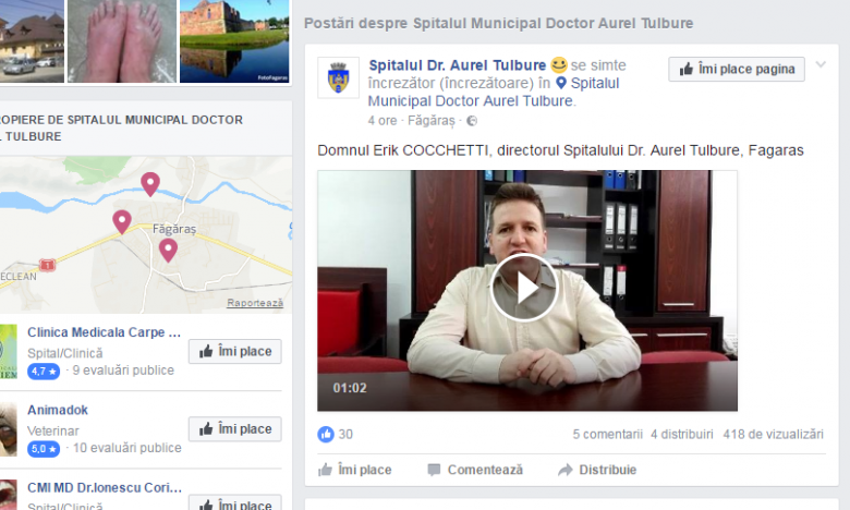BRAȘOV. Spitalul Municipal Făgăraș are pagină de Facebook 1 facebookspital.png