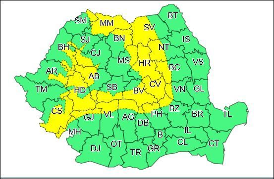 BRAȘOV. Cod galben de ploi, ninsori şi vânt puternic 1 harta_3.jpg