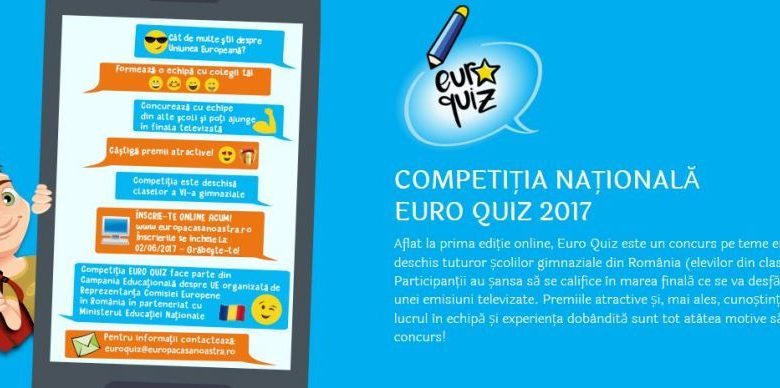 Elevii claselor a VI-a au trei zile pentru înscrieri în EuroQuiz 1 euroquiz.jpg