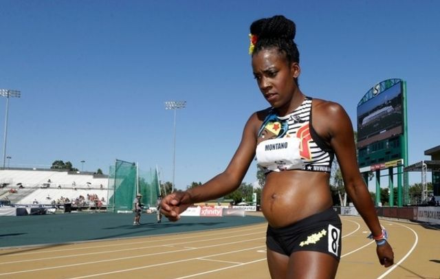 WONDER WOMAN. Însărcinată în 5 luni, la 43 de grade Celsius, a luat startul într-o cursă atletică de 800 de metri! 1 montano.jpg