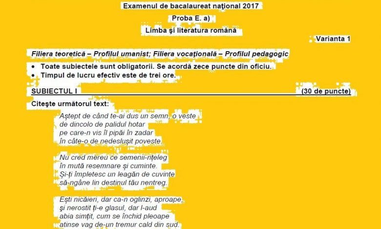 Update BAC 2017. Subiectul complet la română - uman şi pedagogic 1 subiectromuman.jpg