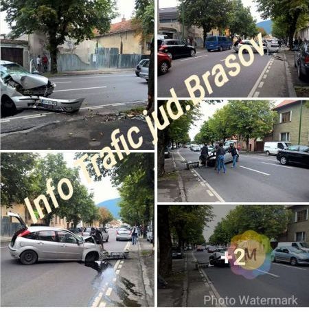 BRAŞOV. A intrat într-un copac de pe strada Lungă, din cauza oboselii la volan (foto) 1 accidentlunga_5.jpg