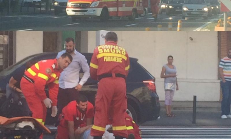 Update. BRAŞOV. Femeia lovită de maşină pe „zebra” de la Făget a fost transportată la spital 1 accidentfaget_2.jpg