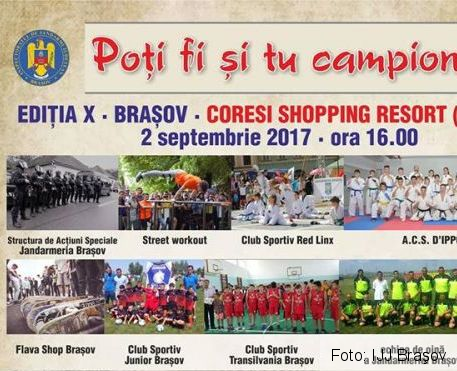 Proiectul „Poţi fi şi tu campion!”, susţinut de Jandarmeria Braşov, a ajuns la a X-a ediţie 1 potifisitucampion.jpg