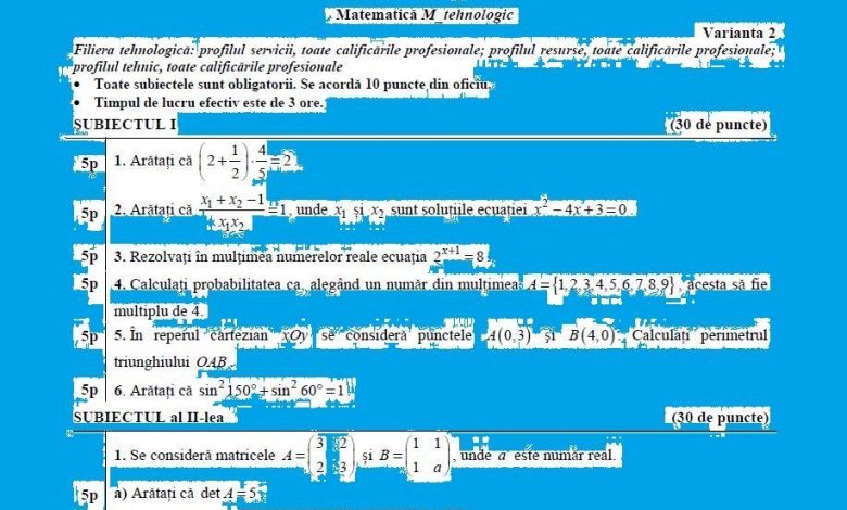 BAC 2017. Matematica - cele patru subiecte şi baremele de notare 1 submate_3.jpg