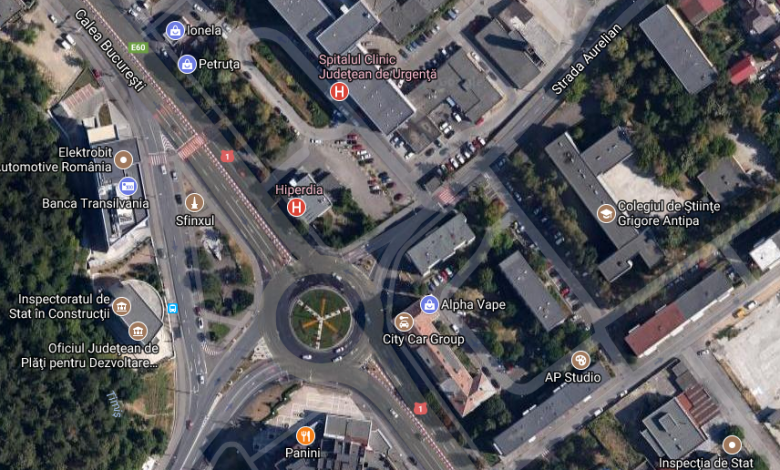 BRAŞOV. Accident în sensul giratoriu de la Spitalul Judeţean 1 giratoriuspital.png