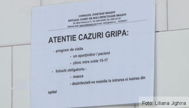 BRAȘOV. Acces restricționat în spitale din cauza gripei sezoniere 1 afisgripa.jpg