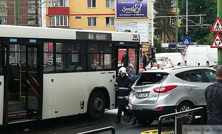 BRAŞOV. Cinci maşini implicate în două tamponări, pe Calea Bucureşti! 1 tamponarecaleabucuresti.jpg