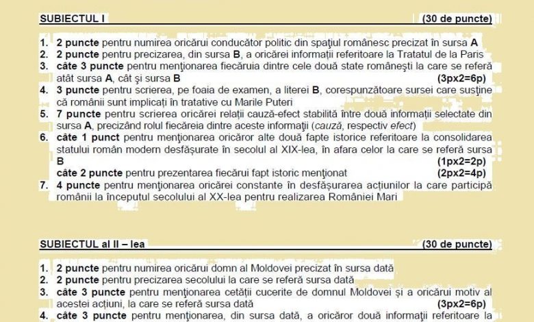 Update BAC 2018. Baremul de notare la istorie 1 baremistoriebac2018.jpg