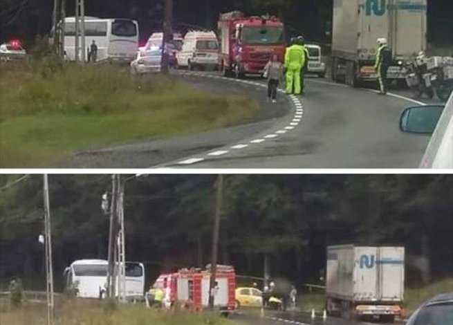 BRAȘOV. Accident între un autocar și un autoturism, pe DN 73A 1 accidentdn73a.jpg