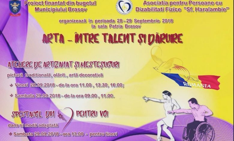 BRAȘOV. Persoanele cu dizabilităţi fizice își demonstrează talentele artistice 1 proiect_3.jpg