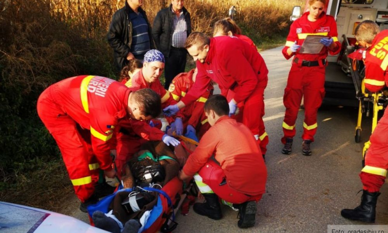 Bărbat căzut de la 10 metri înălțime, în timp ce lucra la un stâlp 1 barbatinaltimesibiu.jpg