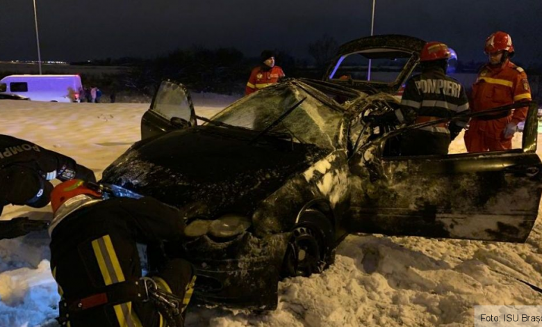 BRAȘOV. Accident pe Ocolitoare, la ieșire spre Ghimbav. Update: Patru persoane transportate la spital 1 img-20190112-wa0002.jpg