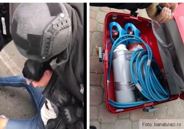 Un bărbat şi o femeie, acuzaţi că au aruncat în aer bancomatul din Arad. La anchetă au participat şi poliţişti braşoveni. Update: IJP Braşov nu elimină posibilitatea ca suspecţii să fi comis şi fapta din Răcădău 1 perchezitiibancomat.jpg