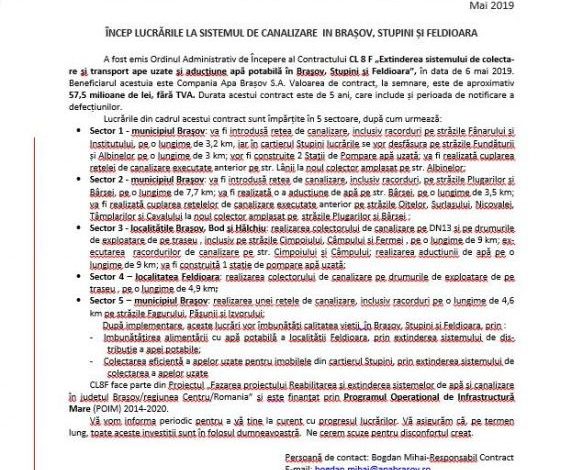 Comunicat de presă | ÎNCEP LUCRĂRILE LA SISTEMUL DE CANALIZARE IN BRAȘOV, STUPINI ȘI FELDIOARA 1 compania-apa.jpg