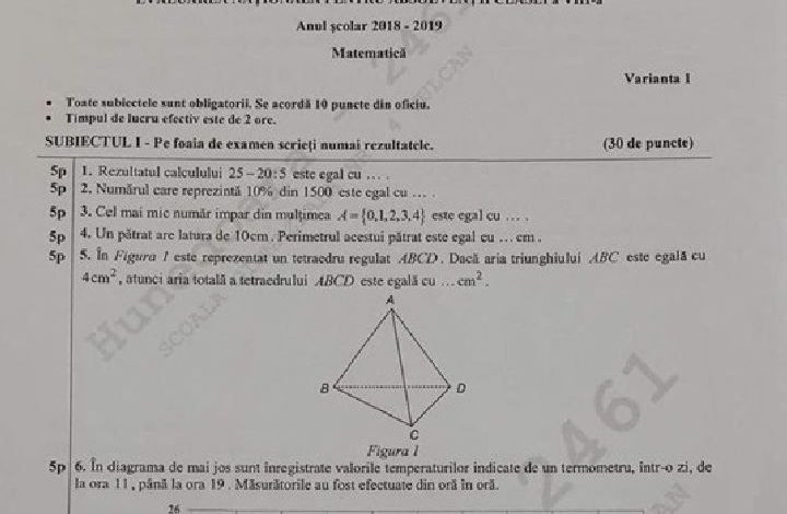 EN 2019. Matematica a dat de furcă și va face departajarea între absolvenții de gimnaziu 1 subevalmate.jpg