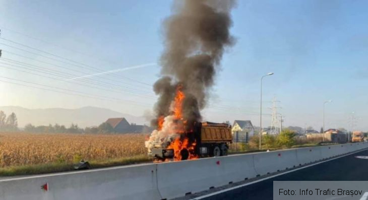 BRAȘOV. Incendiu la un camion, pe Ocolitoare! (FOTO) 1 20191022_091850_274222.jpg