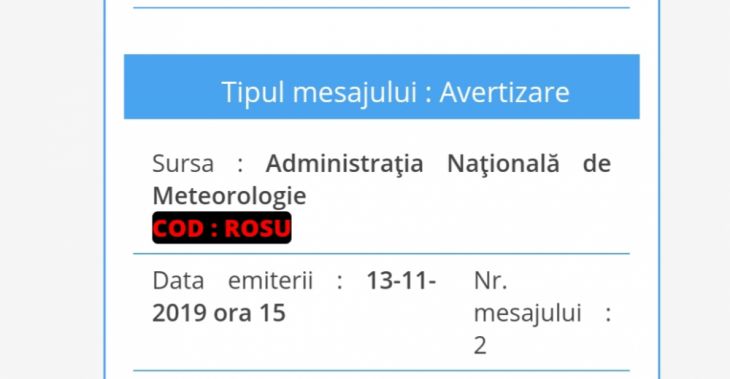Update. ANM a emis COD ROȘU pentru o parte din județul BRAȘOV 1 20191113_152612_274993.jpg