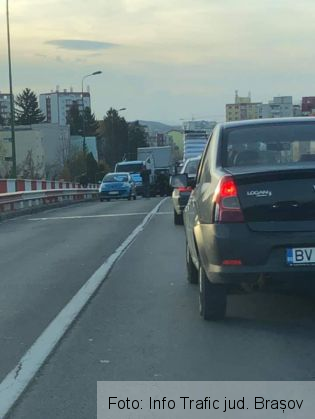BRAȘOV. ULTIMA ORĂ. Coliziune pe podul de pe strada Zizinului! (FOTO) 1 FB_IMG_1573568043123_274938.jpg