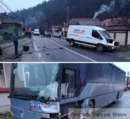 BRAȘOV. ULTIMA ORĂ. Autobuz și încă două autovehicule, accident pe DN 10! (FOTO) 1 20200309_075445_278666.jpg