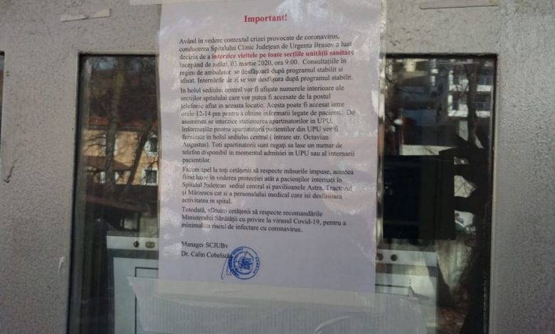 Update BRAȘOV. Carantină totală la Spitalul Județean. Vizitatorii pacienților s-au trezit cu ușa în nas 1 judetean_2.jpg