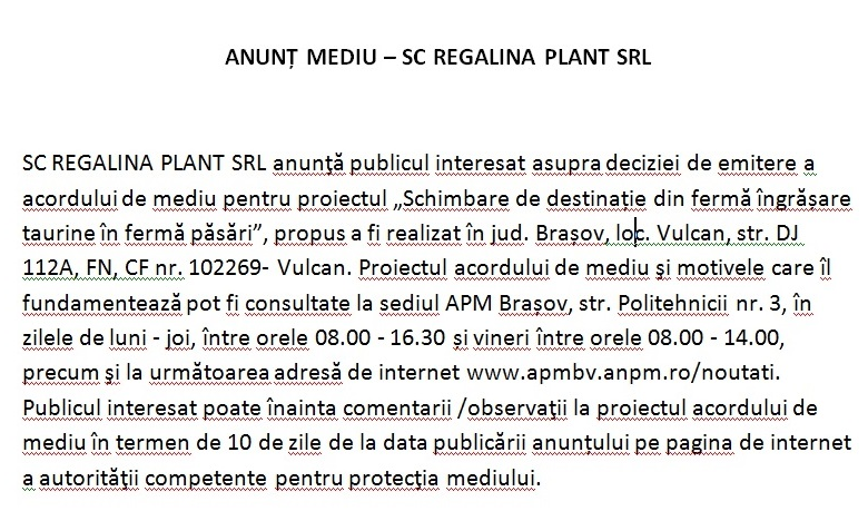ANUNȚ MEDIU - SC REGALINA PLANT SRL 1 regalina.png